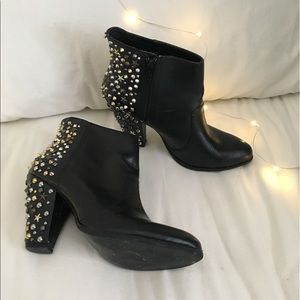 ZARA Star Studded Leather Ankle booties
